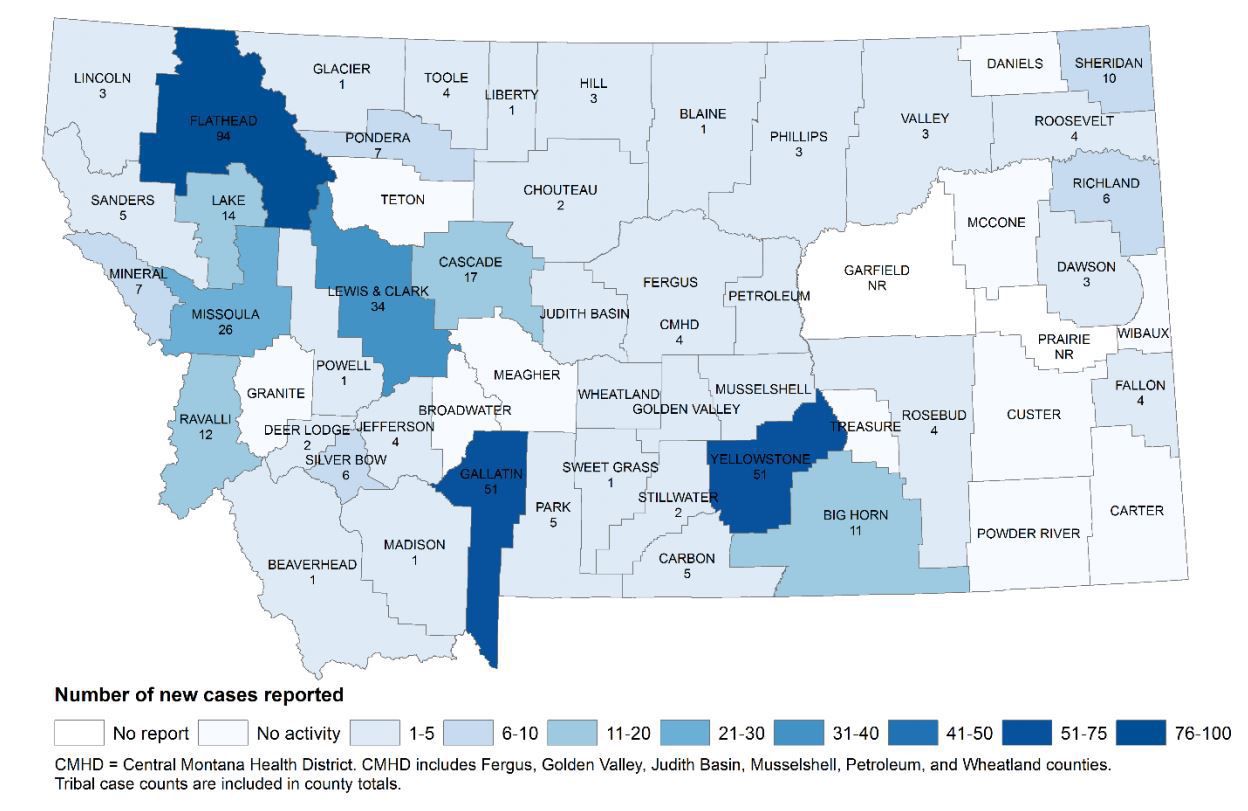 New confirmed cases of influenza reported: week of Dec. 31 to Jan. 6